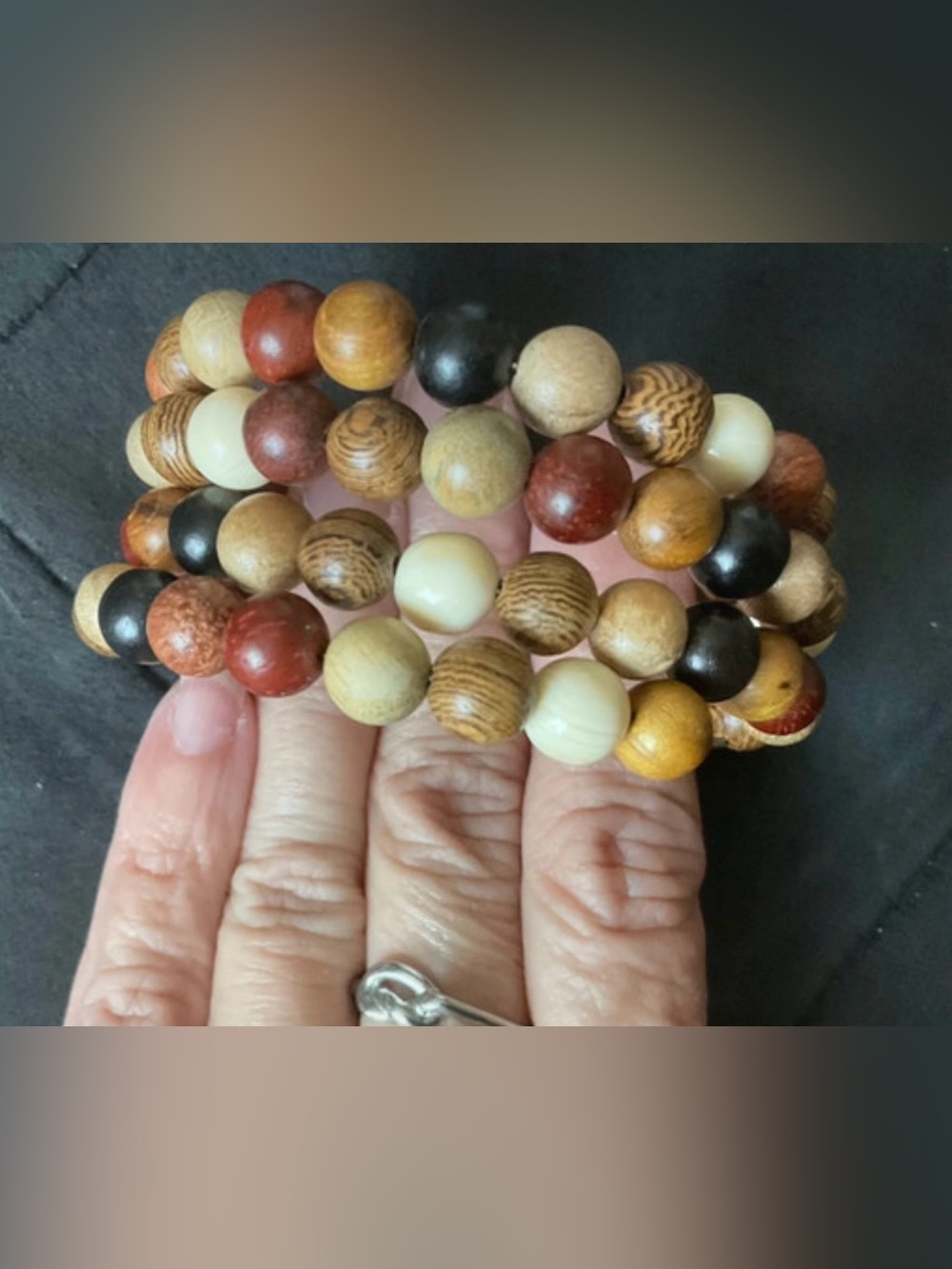 Sandalwood Memory Wire Bracelet